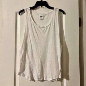 PINK White Muscle Tank Top